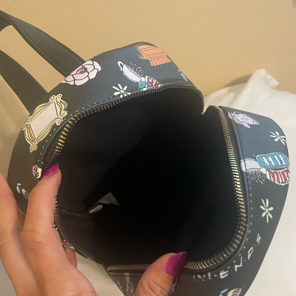 Black Friends Patterned Backpack - image 5